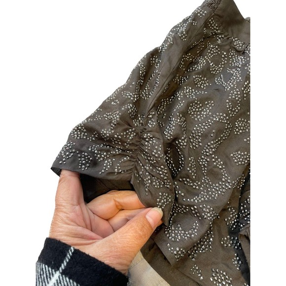 Rebecca Taylor silk bejeweled shorts 4 Lined‎ Pull On Elastic Originally $398 - Picture 8 of 16